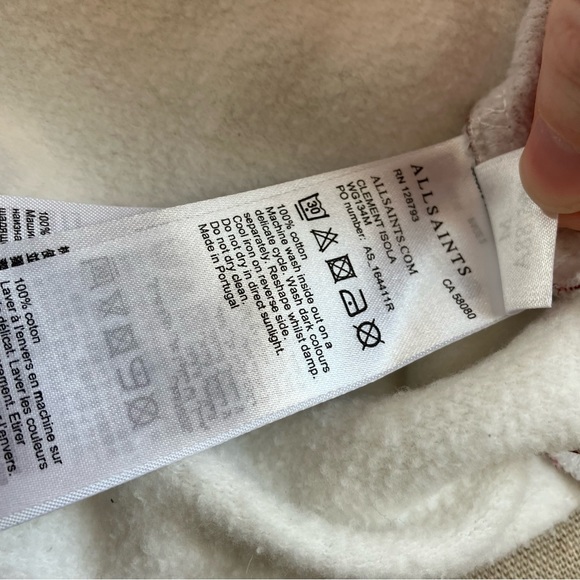 All Saints Women’s White Red Floral Crewneck Sweatshirt size Medium - Picture 8 of 8